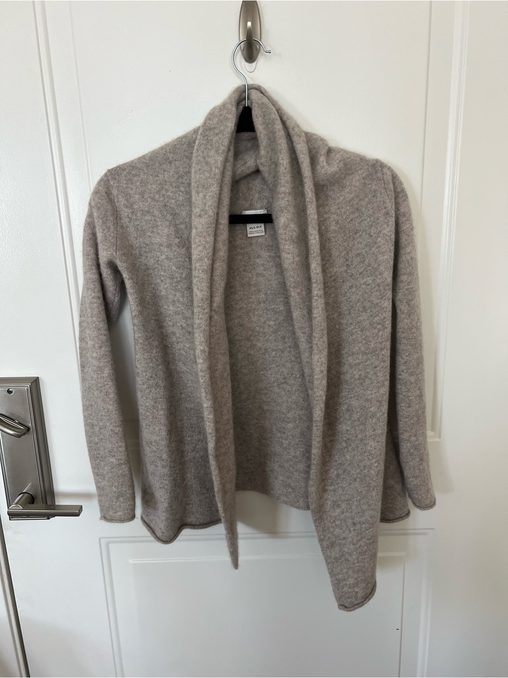 Club Monaco Cashmere Open-Front Cardigan in Light Taupe